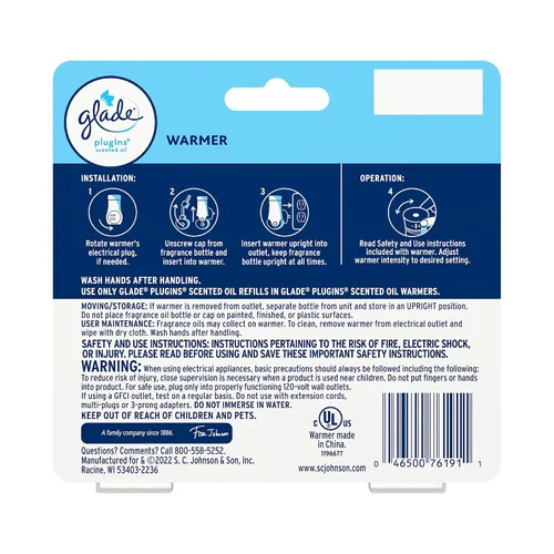 Vista 2 de SC Johnson Professional Glade PlugIns - Calentadores de aceite perfumados, soportes ajustables, caja de 5