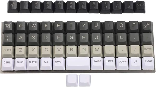 Vista 2 de YMDK Tecla OEM de impresión superior grabada con láser de carbono PBT de 0.059 in para interruptores MX Teclado preónico Planck Niu40 (en blanco)