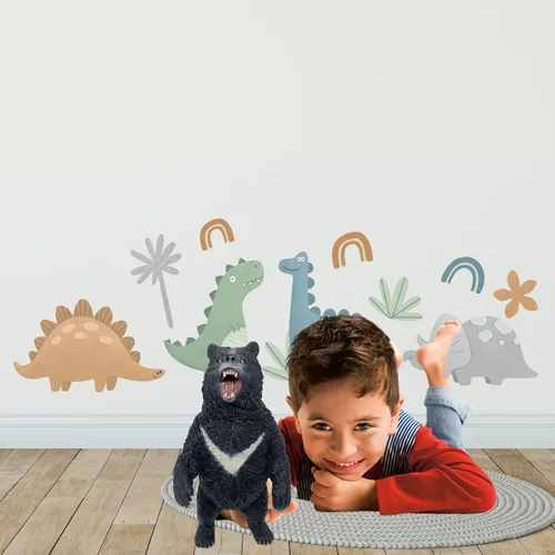 Vista 7 de Juguete de oso negro para niños, figura de juguete de oso safari, figura de acción de animales salvajes, ideal para regalo de niños, premios