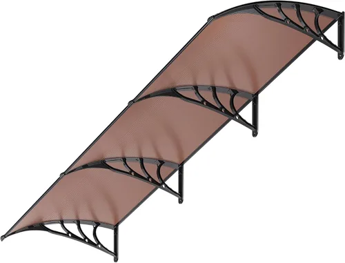Vista 12 de VivoHome Toldo de policarbonato transparente para puerta o ventana con soporte negro, 40 pulgadas x 40 pulgadas