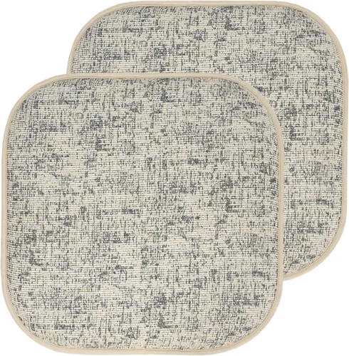 Vista 96 de Sweet Home Collection Cojines de espuma viscoelástica para silla, antideslizantes, diseño de panal de abeja, 16 x 16 pulgadas, paquete de 2