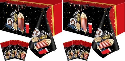 Vista 8 de Buryeah Paquete de 3 manteles de noche de película, cubiertas de plástico