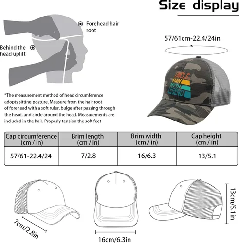 Vista 3 de Gorros de béisbol tío hombre, leyenda mito, gorra para papá, para hombre, diseño vintage, camuflados, para regalos