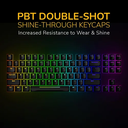 Vista 5 de Hyte Keeb TKL - Interfaz humana moderna - Teclado mecánico personalizable con cable de burbuja de cristal RGB sin llave - Interruptores lineales