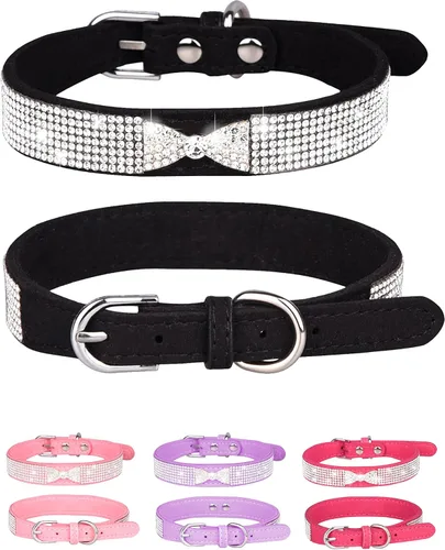 Vista 12 de Bling - Collar de perro para perros pequeños, medianos y grandes, collares de perro con corona de diamantes de imitación para perros hembra y macho