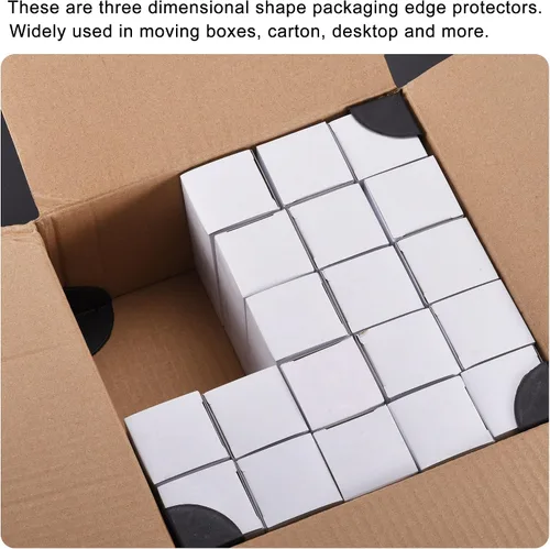 Vista 5 de MECCANIXITY Protector de esquina PP plástico 3 "x 3" x 3" para cartón, cajas de embalaje negro paquete de 16