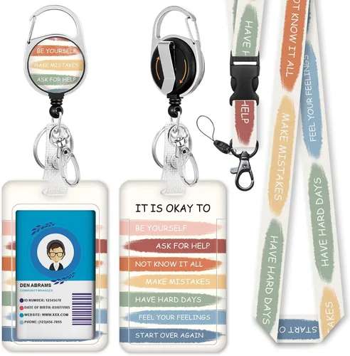 Vista 44 de Giancomics Soporte para tarjetas de identificación negro con cordón, cordones para insignias de identificación con carrete de insignia retráctil