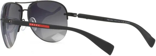 Vista 4 de Prada Linea Rossa PS 56MS DG05W1 Black Metal Aviator Sunglasses Grey Polarized Lens