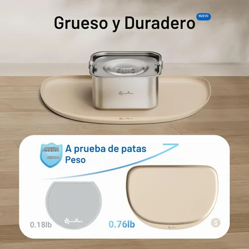 Vista 8 de DownyPaws Tapetes de comida para gatos para pisos, impermeables, sin BPA, tapete de silicona para comida de mascotas, tapete antideslizante