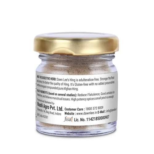 Vista 4 de Dawn Lee Pure Raw Hing (Asafoetida) 0.18 oz Polvo de Asafoetida Premium Sustituto de ajo y cebolla Sin gluten, sin sal, vegano Ayuda