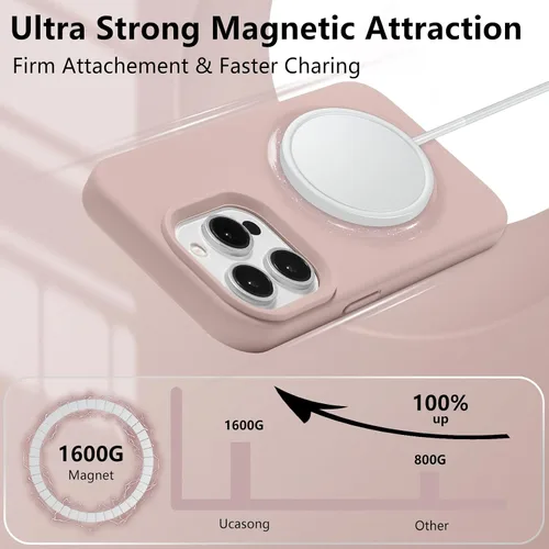 Vista 505 de Funda magnética de silicona para iPhone 13 Pro, color blanco antiguo [Compatible con Magsafe] [Forro de microfibra suave antiarañazos], funda