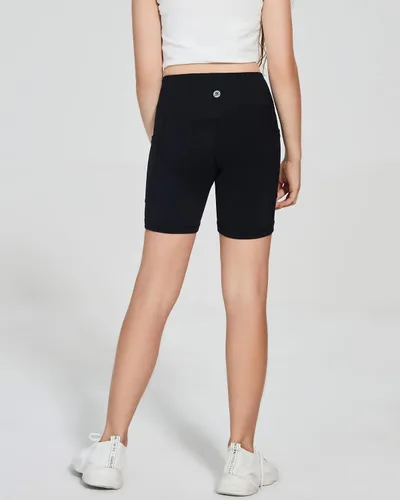 Vista 3 de DEVOROPA Pantalones cortos de compresión de 5 pulgadas para niñas, de elastano, para voleibol, gimnasia, animación, yoga, danza, compresión