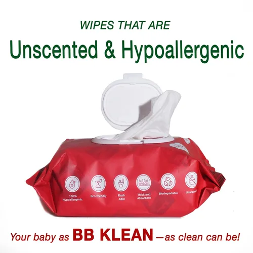 Vista 5 de B.B. Klean Toallitas desechables para bebé, hipoalergénicas, para piel sensible, gruesas y absorbentes, duraderas, sin perfume, 99.9% de agua