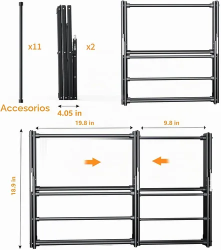 Vista 6 de Estante de secado de ropa de 3 niveles, estante de secado plegable para ropa interior y exterior, para secar ropa, diseño de ahorro de espacio