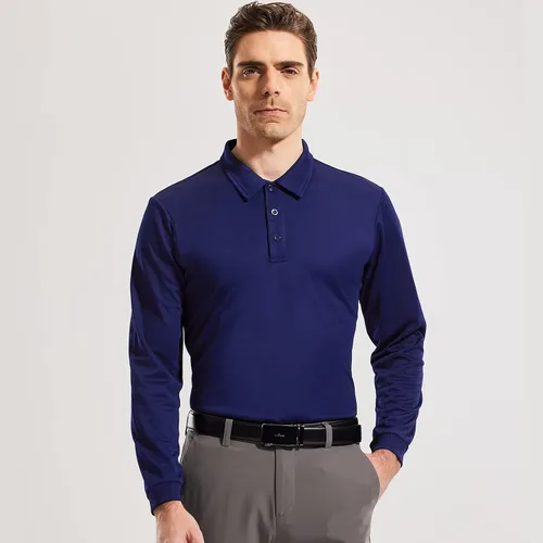 Vista 5 de MIER Long Sleeve Polo Shirts for Men Quick Dry Polyester Golf Shirt High-Performance Oudooort Shirt UPF50+ Sun Protection