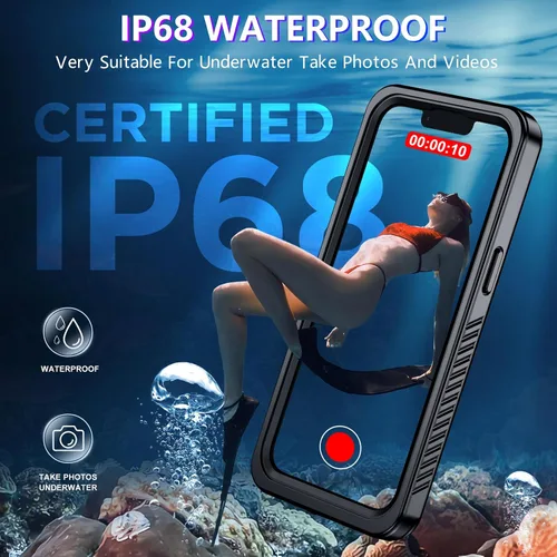 Vista 3 de Red2Fire 2024 Nuevo para iPhone 13 Funda impermeable, [protector de pantalla incorporado y protector de cámara] [cuerpo completo a prueba de golpes]