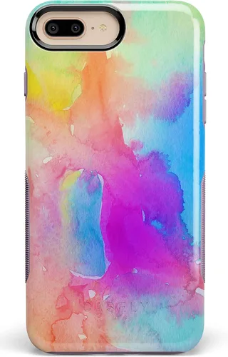 Vista 12 de Casely Funda para iPhone 6/7/8 Plus Funda con estampado de festival (solo buenas vibraciones)