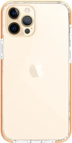 Vista 2 de ARMOR Funda Signature para iPhone 12 Pro / 12, transparente con cinta naranja