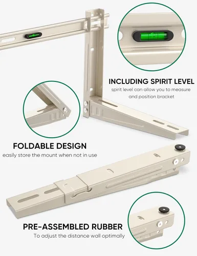 Vista 5 de Soporte de montaje en pared mini dividido: soporte de CA de montaje en pared para aire acondicionado exterior de 7000-12000 BTU Mini Split