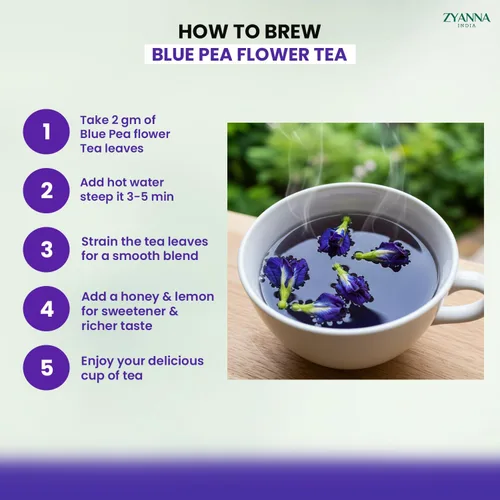 Vista 4 de Zyanna Bolsas de té de flores de guisante mariposa – 80 tazas – 100% puro y natural sin cafeína Sin OMG vegano desintoxicante sin gluten