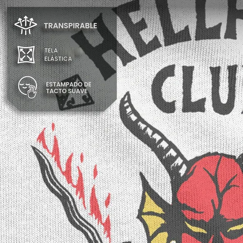 Vista 7 de Stranger Things Hellfire Club Raglan - Camiseta de béisbol para hombre, ajuste estándar