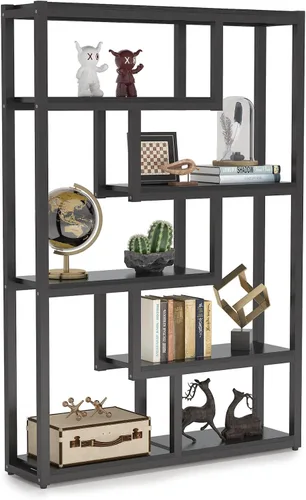 Vista 8 de Tribesigns Way to Origin Estantería Moderna de 6 Estantes, Librero Industrial Etagere, 69 Pulgadas de Alto Almacenamiento y Exhibición Estantes Negro