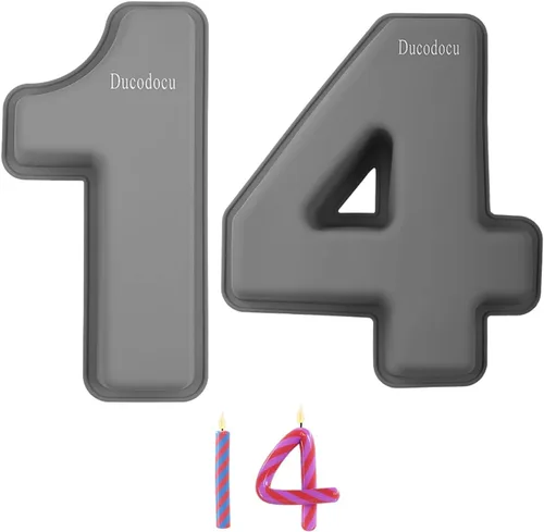 Vista 20 de Ducodocu Molde de Silicona para Pastel con Números - Molde Grande 3D para Pastel con Números - Molde de Horneado DIY para 1/10 Cumpleaños
