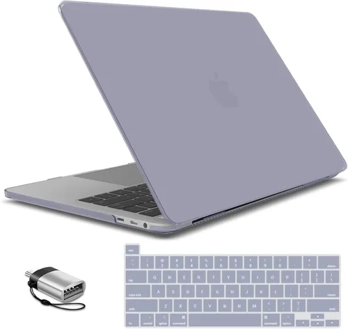 Vista 29 de IBENZER - Carcasa rígida de tacto suave para MacBook Pro de 13 pulgadas con Touch Bar y Touch ID, con funda de teclado y adaptador Type C