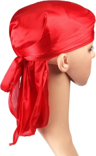 Vista 5 de Beelittle - Juego de accesorios para disfraz de pirata de Halloween, diseño de pirata, gorro de paliacate para la cabeza (durag), parche