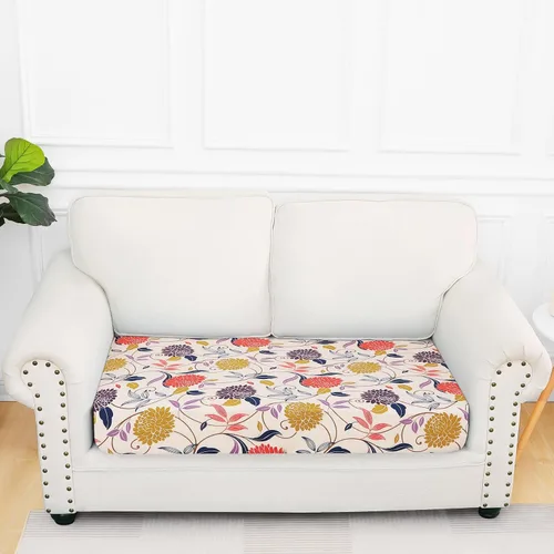 Vista 54 de Smiry Fundas de cojín de sofá estampadas, fundas elásticas suaves para sofá, fundas de sofá lavables antideslizantes, protector de muebles para Beige
