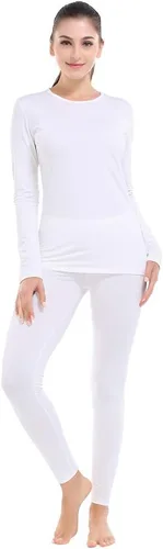 Vista 43 de MANCYFIT - Conjunto de ropa interior térmica para mujer, con forro polar, ultra suave Beige