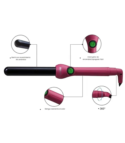 Vista 5 de Jose Eber Curling Iron, rosa, 25 mm