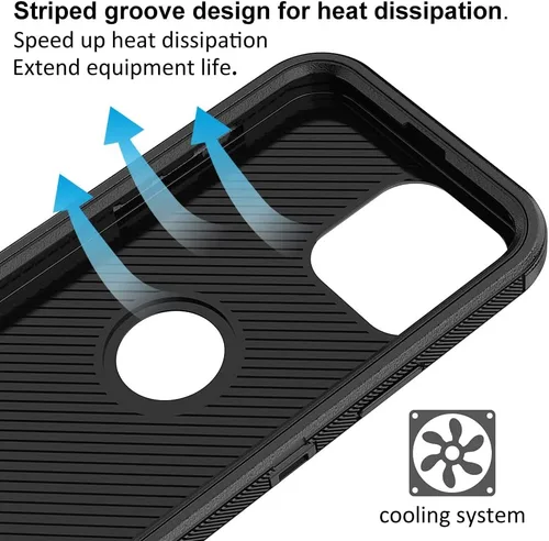 Vista 3 de Funda de teléfono para iPhone 13 Pro Max, resistente, resistente a prueba de golpes, funda protectora con clip para cinturón para Apple iPhone 13