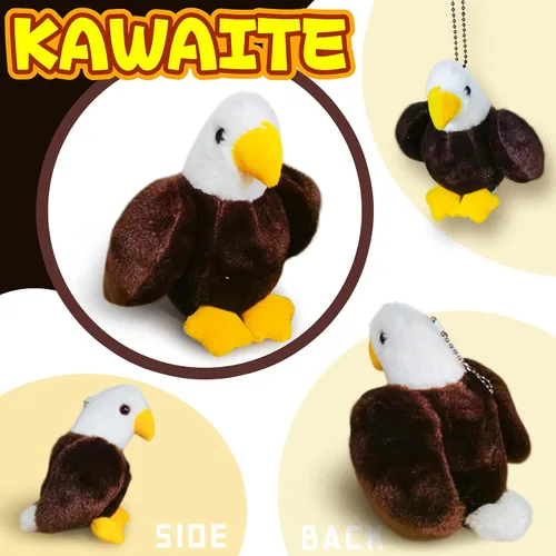 Vista 2 de Peluche de águila calva para niños, peluches Kawaii de águila calva, juguetes de peluche suaves de pájaro, mini animales de peluche para niñas