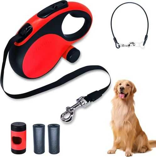 Vista 12 de Correa retráctil para perro con luz LED recargable, correa de perro resistente de 16 pies para perros medianos y grandes de hasta 110 libras, 360°