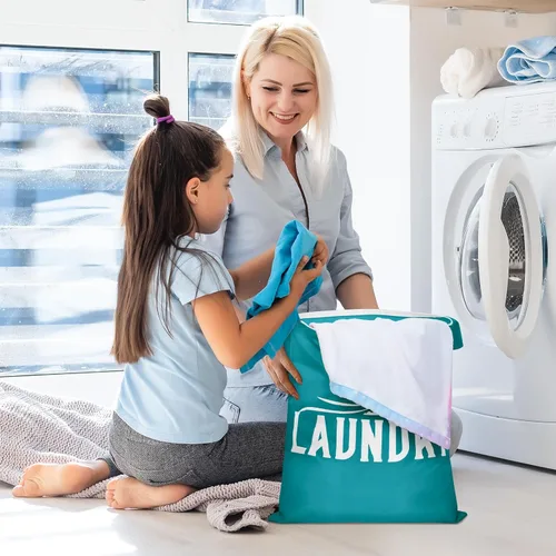 Vista 4 de 2 piezas de bolsas grandes de viaje para lavandería - Bolsa húmeda impermeable lavable para ropa sucia, traje de baño, entrenamiento, gimnasio