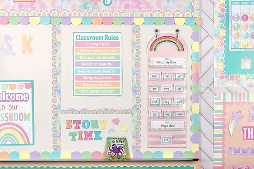 Vista 4 de Teacher Created Resources Borde magnético de teñido anudado pastel Pop (TCR77575)