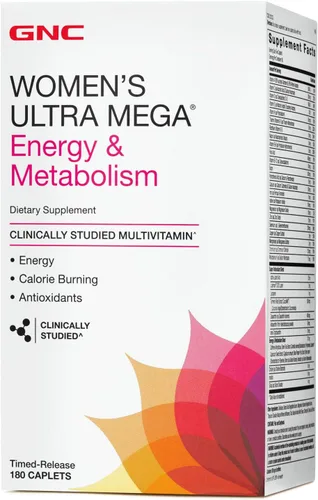 Vista 4 de GNC Multivitamínico ultra megaenergético y metabolismo para mujeres, 90 unidades, para aumentar la energía, el metablismo y la quema de calorías