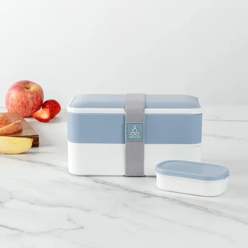 Vista 8 de Restaurantware -Bento Tek - Lonchera apilable de 40.5 onzas, 1 contenedor reutilizable para adultos – con utensilios, taza de salsa incluida, caja