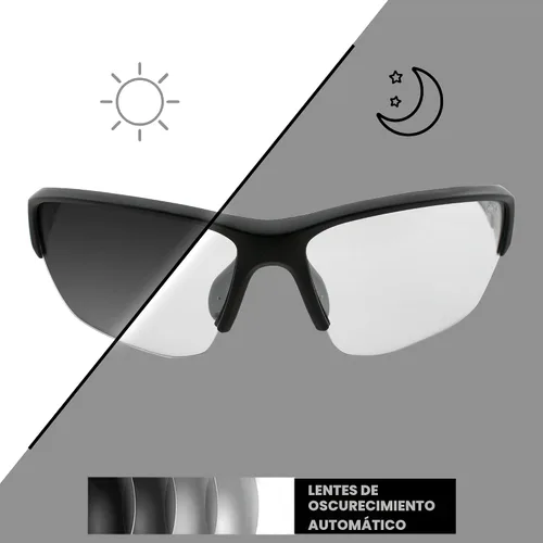 Vista 2 de Global Vision Hercules 7 Gafas de seguridad fotocromáticas con oscurecimiento automático, lente transparente a humo ANSI Z87.1 Negro