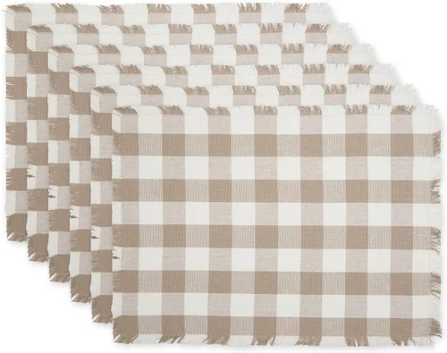 Vista 17 de DII Colección de Mesa a Cuadros Pesada con Flecos, Camino de Mesa, 14x72 pulgadas, Gris 2-Gris