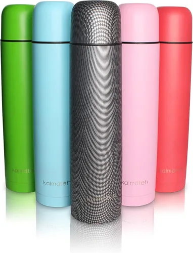 Vista 2 de KALMATEH Botella térmica de acero inoxidable con aislamiento al vacío de doble pared moderna y elegante, 33.8 fl oz, vertido preciso y retención