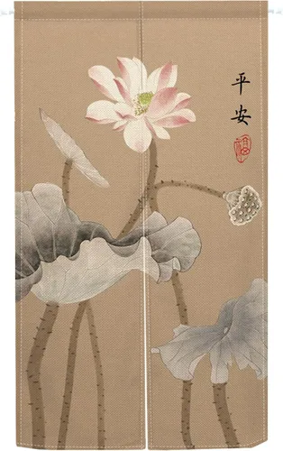 Vista 27 de Cortina de Puerta de Pintura Tradicional China, Bambú Azul, Noren Japonés Partición de Dormitorio Divisor de Cocina Decoración de Puerta de Baño