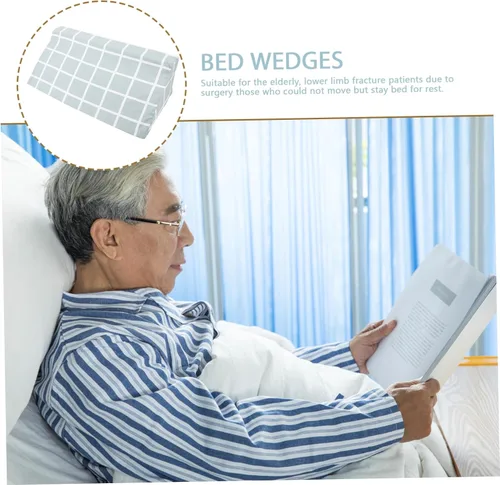 Vista 9 de Almohada de cuña triangular para pacientes postrados en cama, cojín de reposicionamiento corporal de espuma de alta densidad, soporte
