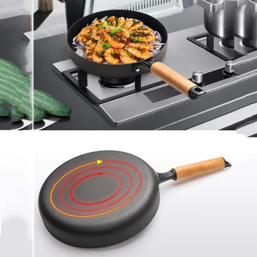 Vista 2 de Sartén de hierro fundido antiadherente para cocina, sartén para desayuno, tortilla, olla para panqueques, utensilios de cocina para el hogar