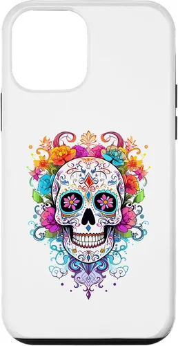 Vista 16 de Halloween Sugar Skull Flower Calavera Dia De Los Muertos Case for iPhone 17