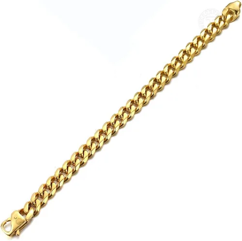 Vista 4 de Trendsmax Pulsera de cadena de eslabones cubanos de acero inoxidable 316L de 0.433in0.591in, para hombre, regalos para hombres y niños, 8, 9, 10