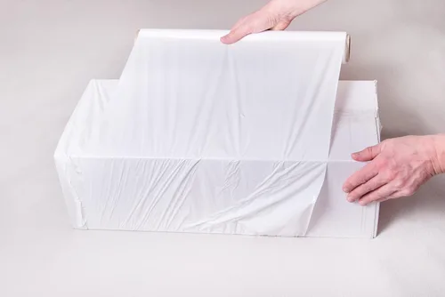 Vista 3 de OFITURIA Película de embalaje de 19.7 in de ancho y estirable hasta 984.3 ft de longitud, rollo de película elástica manual para embalaje industrial