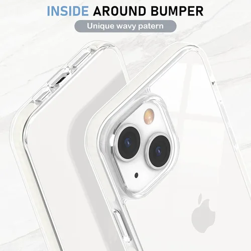 Vista 5 de MATEPROX Funda compatible con iPhone 13, transparente, delgada, transparente, a prueba de golpes, para iPhone 13 de 6.1 pulgadas 2021 (blanco)