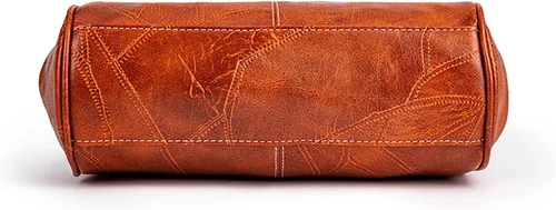Vista 3 de Bolso cruzado de cuero de aceite para mujer, estilo vintage, con cierre de bloqueo de beso